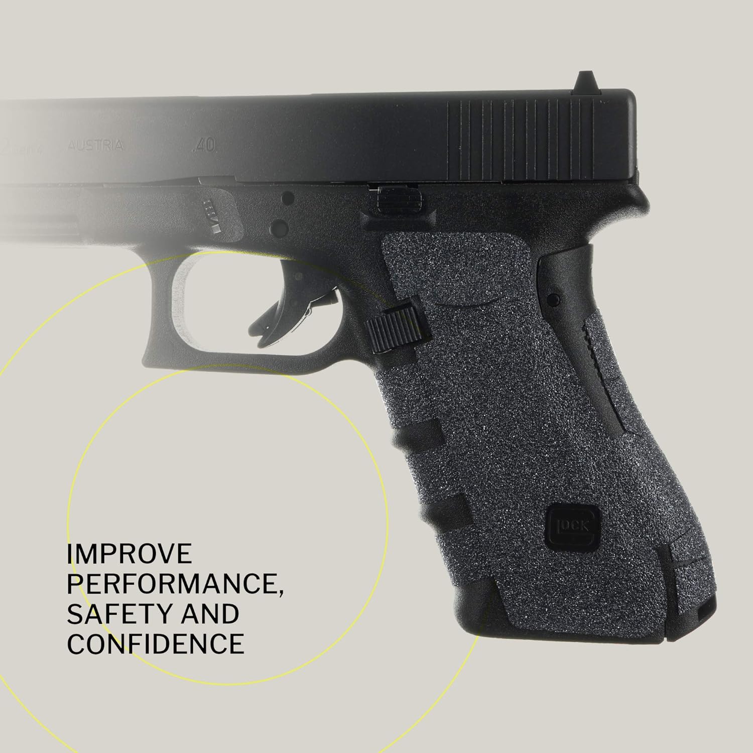 TALON Grips Adhesive Pistol Grip Compatible with Glock 17, 22, 24, 31, 34, 35, 37 – Made in The USA – Gen - Granulate, Black : Sports & Outdoors