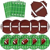 Football Party Supplies Kit Serve 50, Football Party Favors Set Includes Dinner Plates, Dessert Plates, Napkins, Birthday Gifts