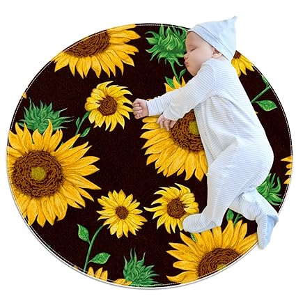 Fußbodenteppich Schöne Sonnenblume Runde, weiche, moderne Teppiche für