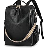 Dora & Liz Laptop Backpack for Women, Leather Travel Backpack with 15.6 Inch Laptop Compartment, College Work Computer Bag