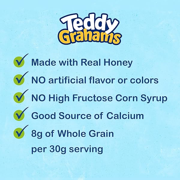 TEDDY GRAHAMS HONEY GRAHAM SNACKS, 10 KIDS SNACK PACKS