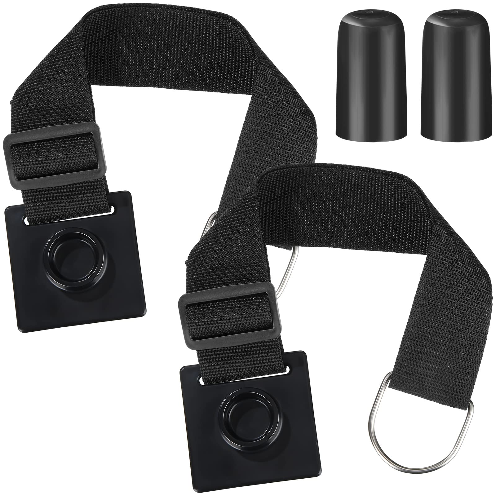 Photo 1 of 2 Pack Cello Endpin Anchor Non Slip Stopper Cello Antiskid Device Adjustable Strap with 2 Pieces Rubber End Pin Protector Musical Instrument Accessories, Black (Rubber Stopper Included)
