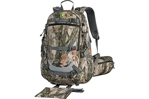 Wild Cedar Camo Hunting Backpack for Men, 35L Durable Hunting Pack, 600D Daypack with Rain Cover, Interal Frame Support