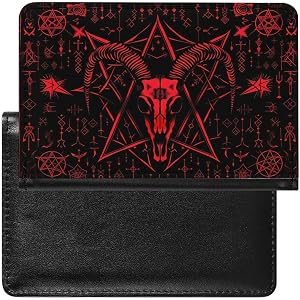 Goat Head Gothic Passport Holder ID Card Protector Case PU Leather Passport Cover with Card Slot Waterproof Passport Protecto