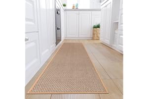 KIMODE Kitchen Runner Rugs 20"x70",Non-Slip Washable Runners for Kitchen Floor,Absorbent Beige Kitchen Mats for Floor,Farmhouse Hallway Runner Rug for Front Sink/Hallway/Laundry Room