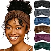 ZUYASEZ 6 Pack Headbands for Women Twist Knotted Women Head Bands Boho Stretchy Hair Bands Turban Headwrap Yoga Workout Vintage Hair Accessories
