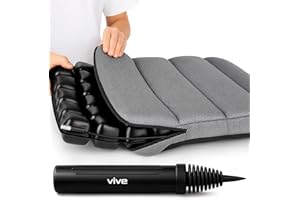 Vive Inflatable Wheelchair Air Seat Cushion - Adjustable Air Pressure Relief Travel Seat, Portable - Waffle Style Pressure Re