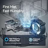 Rosekm Humidifier Bedroom Quiet Ultrasonic 2L 360° Nozzle Auto Shut-Off view 5