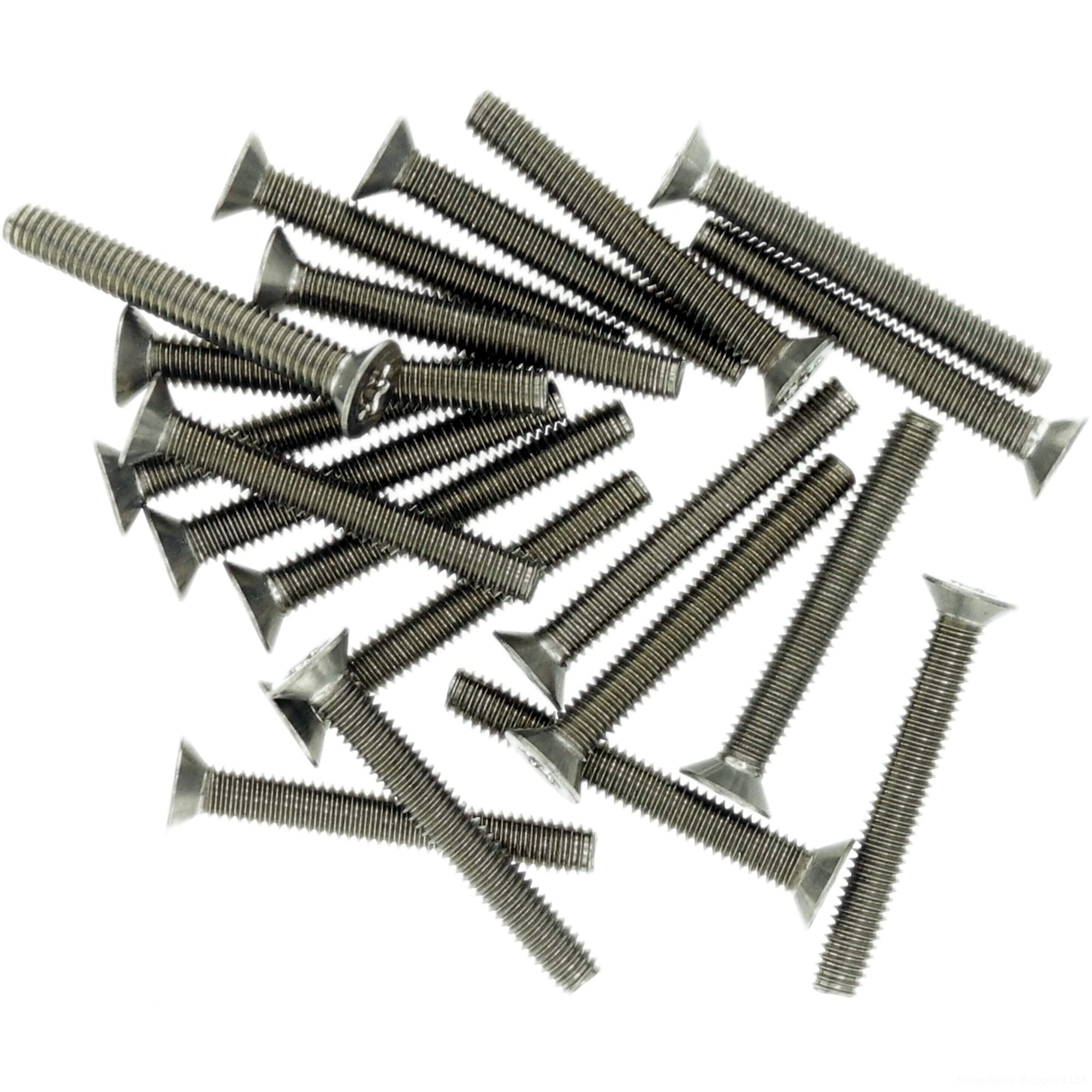 M3 (3mm x 12mm) TX Socket Countersunk Thread Rolling Screw - Stainless Steel (A2) (Pack of 20)