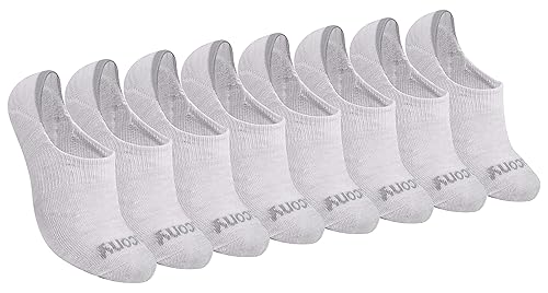 Saucony Women's Performance 8, 16 Pairs No Show Cushioned Invisible Liner Socks, S-L, Grey Basic (8 Pairs), Small