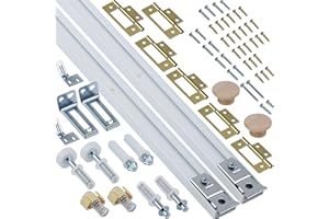 AWDIA Bifold Door Hardware Kit, 2-Pack 30-Inch Bi-fold Closet Door Track Kit Bifold Closet Door Hardware Kit Folding Door Hardware Repair Replacement Tool Kit