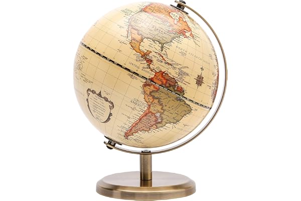 Topglobe Antique Globe Dia 5.5-inch / 14cm- Educational/Geographic - English Map
