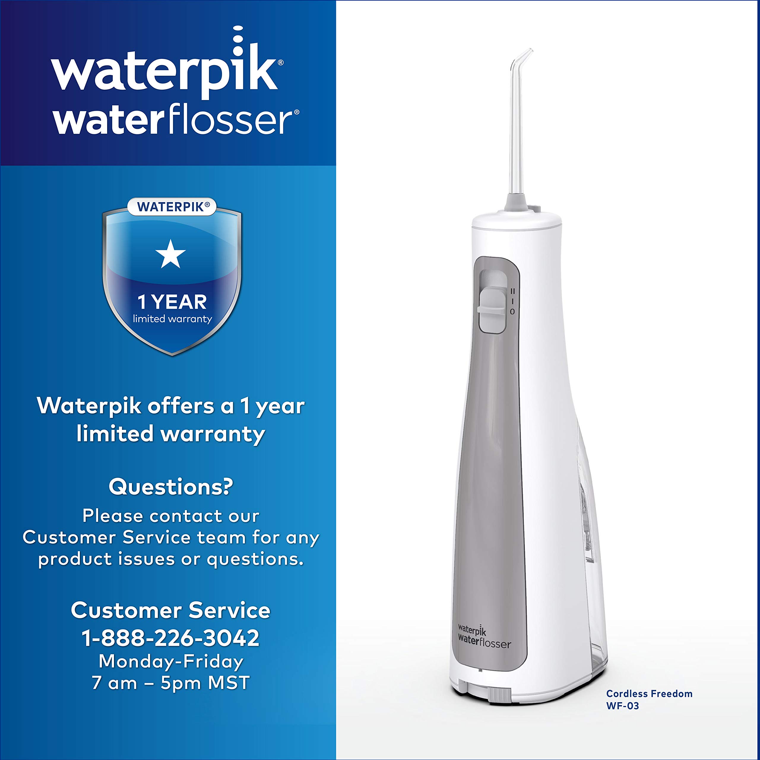Waterpik Cordless Freedom ADA Accepted Oral Irrigator, Battery Operated