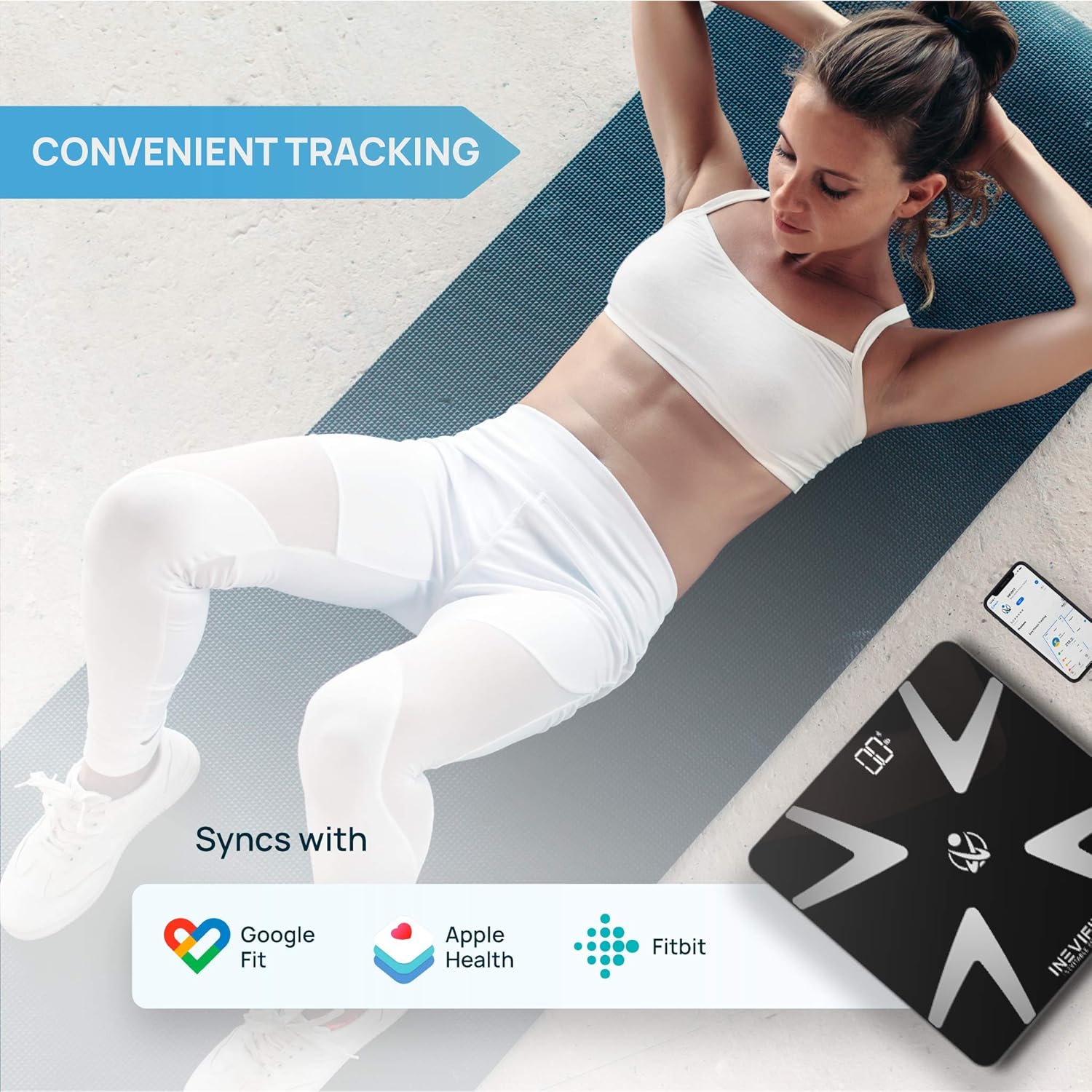 INEVIFIT Smart Body Fat Scale, Highly Accurate Bluetooth Digital Bathroom Body Composition Analyzer, Measures Weight, Body Fat, Water, Muscle, BMI, Visceral Fat & Bone Mass for Unlimited Users: Health & Personal Care