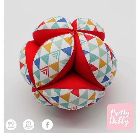 PELOTA MONTESSORI DE TELA DE ALGODÓN PARA BEBÉ PRETTY DOLLY-ROJO: Amazon.es: Handmade
