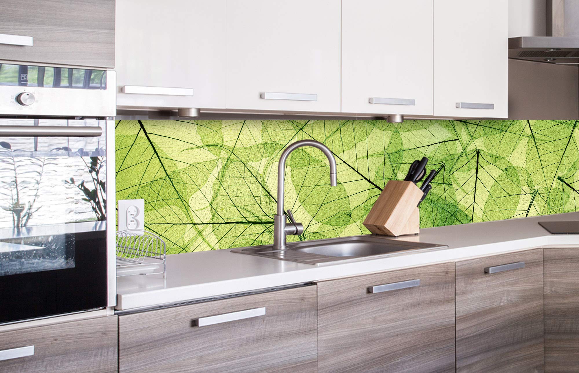 DIMEX LINE Peel and Stick Kitchen Backsplash Sticker Leaf Veins | Waterproof Decorative Wall Foil for Kitchen | Made in EU - 260.00 × 60.00 cm