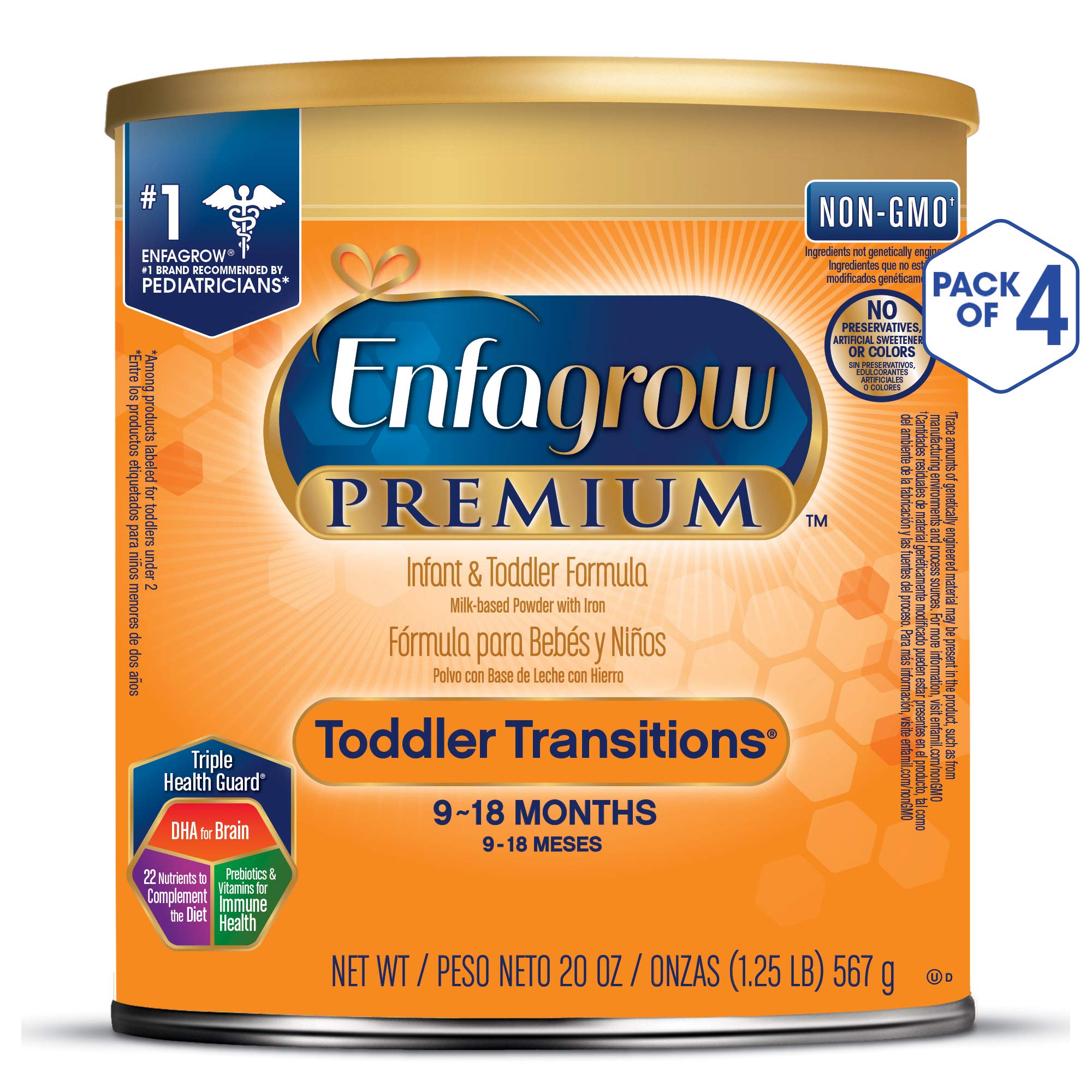 Enfagrow PREMIUM Toddler Transitions Baby Formula Milk Powder, 20 Ounce