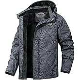 MAOYSSEN Men's Waterproof Ski Jacket Warm Winter Hooded Snowboarding Windbreaker Mountain Snow Coat