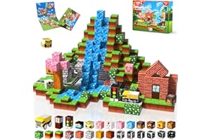 Magneverse 100 PCS 0.8in Magnetic Blocks - Magnet Toys & Magnetic Building Blocks Cubes, Stacking Magnets, STEM Toys for School Acitivities, Birthday Gifts for Boys Age 3+ Years Old (Theme: Forests)