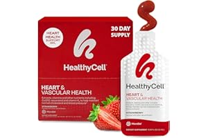 Healthycell Heart & Vascular Health Daily Liquid Supplement - Cardiovascular Support with Beet Root Powder, Resveratrol, CoQ10, Omega-3 & Vitamin K - 30 Gel Packs