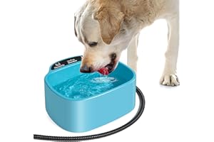 JLSAME Heated Water Bowl for Dog & Cat, Outdoor Heated Dog Bowl Provides Drinkable Water in Winter, Heated Pet Bowl for Outside, Smart Thermal-Dish for Rabbit, Chicken, Duck, Squirrel, 0.8 Gallon 35 Watts