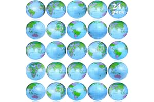 Sotiff 24 Pack 16 Inches Inflatable World Globe Beach Balls Blow up Earth Beach Ball Large Pool Toys for Party Birthday Party Favor Luau Decorations