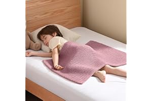 Guohaoi Knitted Weighted Lap Pad (Muted Pink 20"x30" 2lbs) No Beads Cooling Weighted Blanket Kids for Nap, Breathable Chunky Knit Blanket, Small Throw Blanket for Travel Indoor Outdoor