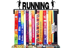 Goutoports Medal Hanger Display Rack - Personalized Award Ribbon Organizer for Sports Race Runner Gymnastics Plaques Hanger for Wall Mount Hold Up 60 Medal for Athlete - Never Give Up