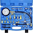 YSTOOL Fuel Pressure Tester Gauge Kit 140PSI Automotive Engine Injector Pump Test Gasoline Gas Injection Manometer Tool Set with Inline Fitting Schrader Adapter for Auto Car Motorcycle (Blue Case)