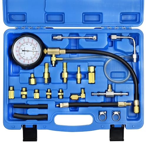 YSTOOL Fuel Pressure Tester Gauge Kit 140PSI Automotive Engine Injector ...