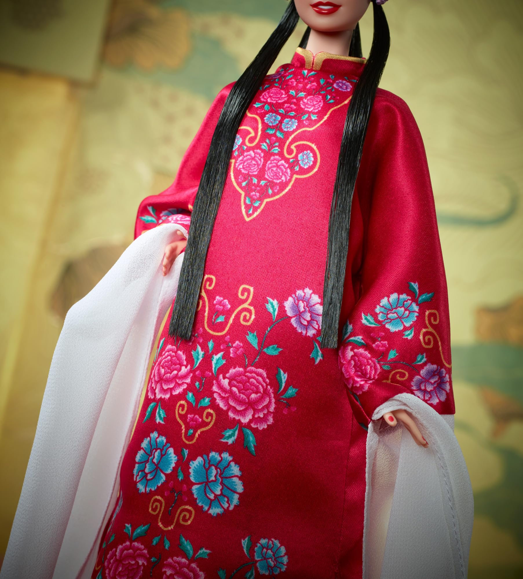 Barbie Signature Lunar New Year Doll in Red Floral Robe & Traditional Accessories Inspired by the Peking Opera, Collectible with Stand & Certificate of Aithenticity