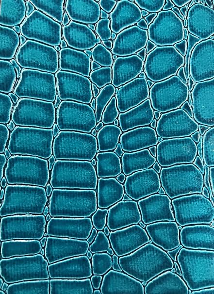 Amazon Com Teal Shiny Faux Crocodile Vinyl Embossed 3d Scales Faux Leather Sold By Yard