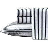 Nautica - Queen Size Sheet Set, Crisp & Tailored Cooling Sheets with a Smooth Cotton Percale Lightweight Feel - Bed Sheets with Matching Pillowcases & Fitted Sheet (Michael Plaid Grey)