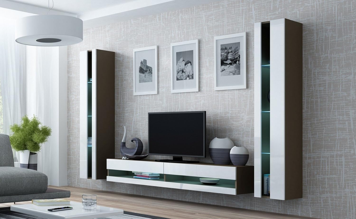 Wohnwand VIGO NEW3, Anbauwand, Wohnzimmer Möbel, Hochglanz