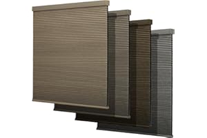 Boolegon Cordless Linen Pattern Cellular Shades Blackout Honeycomb Shades for Windows Pull Down Honeycomb Privacy Blinds for Bedroom Office Thermal Insulated, Blackout Beige, 54" W x 48" H