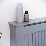 Vida Designs Chelsea Radiator Cover Grey Large Vertical Slat H82xW152xD19cm view 5