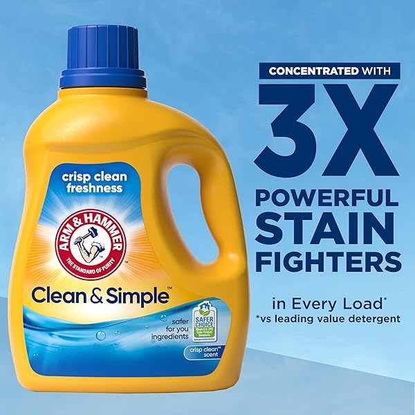ARM & HAMMER CLEAN & SIMPLE, 77 LOADS LIQUID LAUNDRY DETERGENT, 100.5 FL OZ