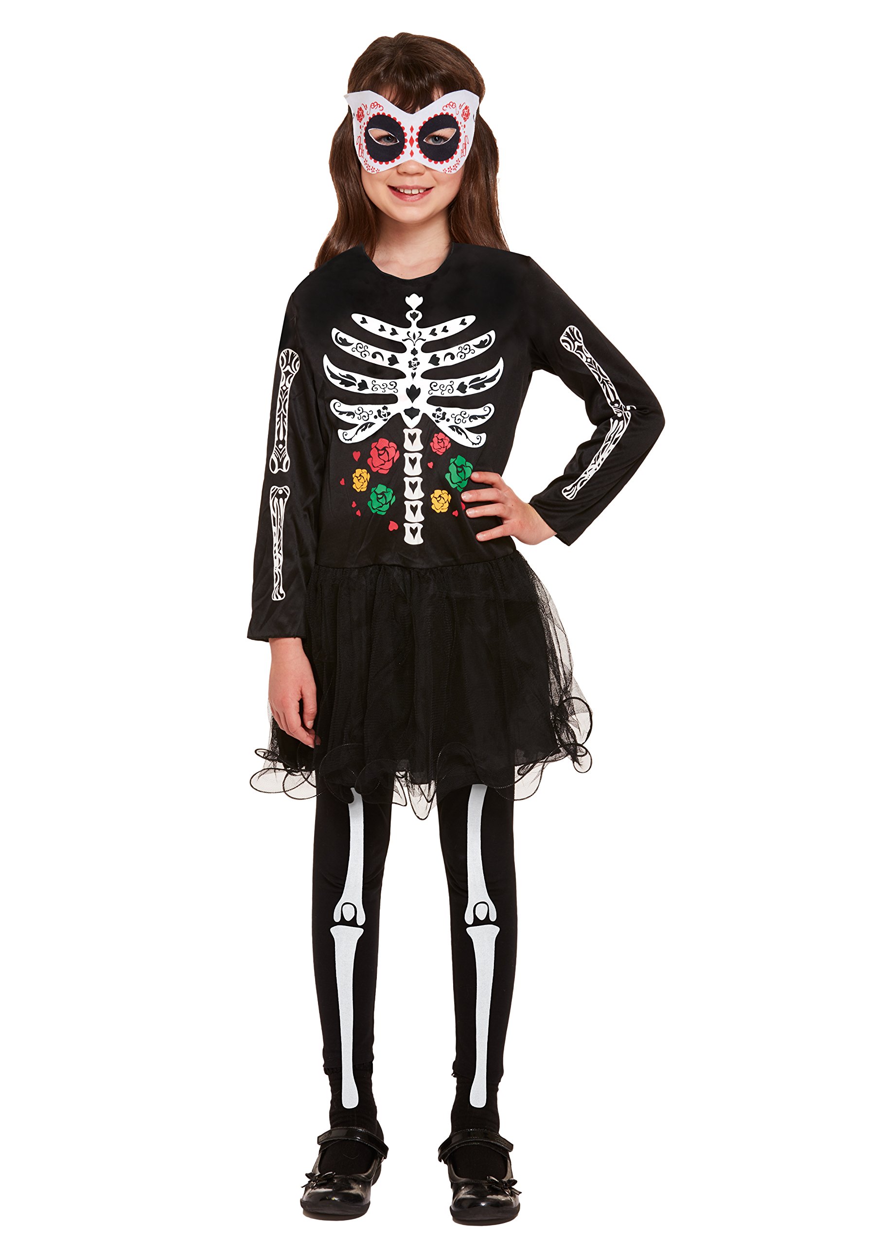 Henbrandt Children's Day of the Dead Skeleton Halloween Fancy Dress Costume (Large / 10-12 Years)
