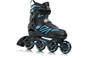 PAPAISON Boys Inline Skates Ages 5-8 8-12, Adjustable Size Beginner Roller Skates Blades for Kids Youth