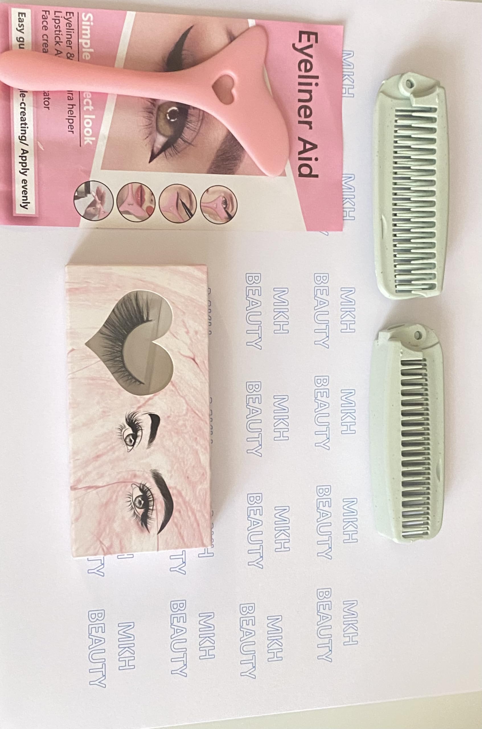 Eyeliner Aid Beauty Kit with False Lashes, Eyeliner, and Dual-Comb Tool