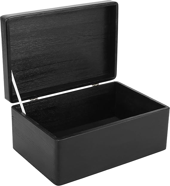 Creative Deco Black Large Wooden Box Storage Keepsake Wood 30 x 20 x