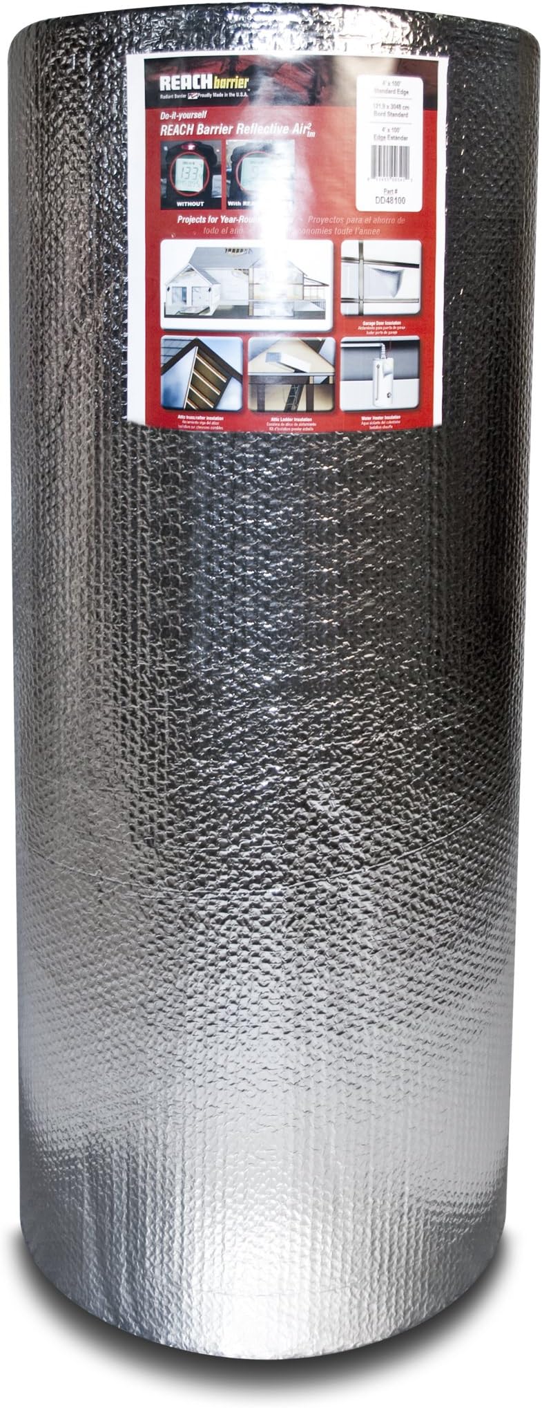 Reach Barrier DD48125 Air Double Reflective Polyethylene Insulation Roll, 4-Feet by 125-Feet