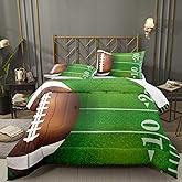 Bodhi Football Comforter Twin for Boys Kids Green Rugby Field Bedding Set,American Football Green Color Comforter with Pillowcase,Soft Quilt,Twin Size