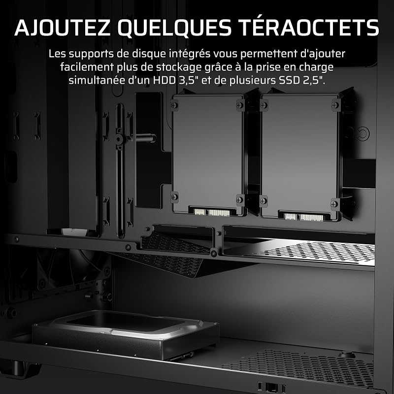 3200D RS Boîtier PC Moyen Tour, 3 Ventilateurs RS120 Inclus – Noir