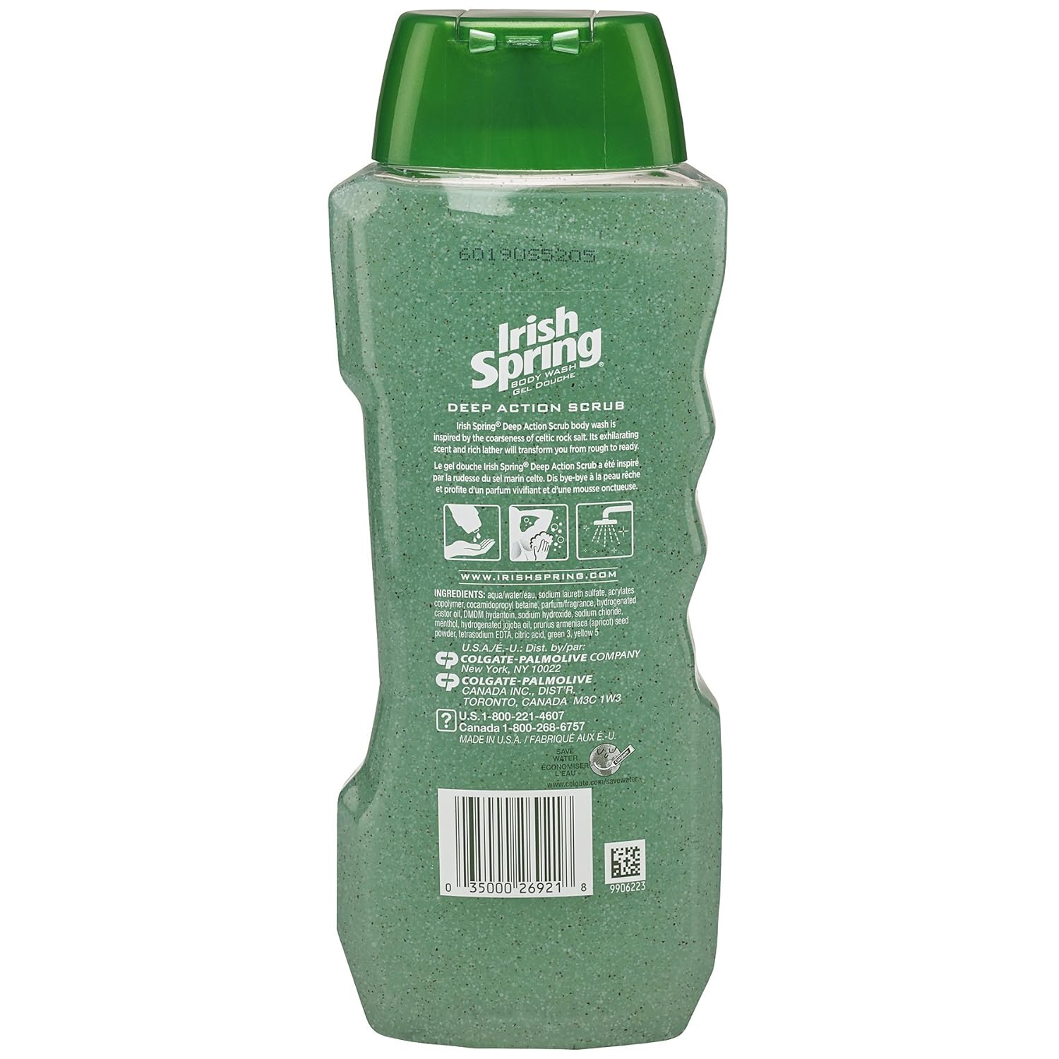 Irish Spring Exfoliating Men's Body Wash Shower Gel, Deep Action Scrub - 18 fluid ounce (4 Pack) : Beauty