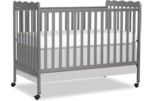 Dream On Me Carson Classic 3-in-1 Convertible Crib in Steel Grey, Made of Sustainable Pinewood, Non-Toxic Finish, Comes with 