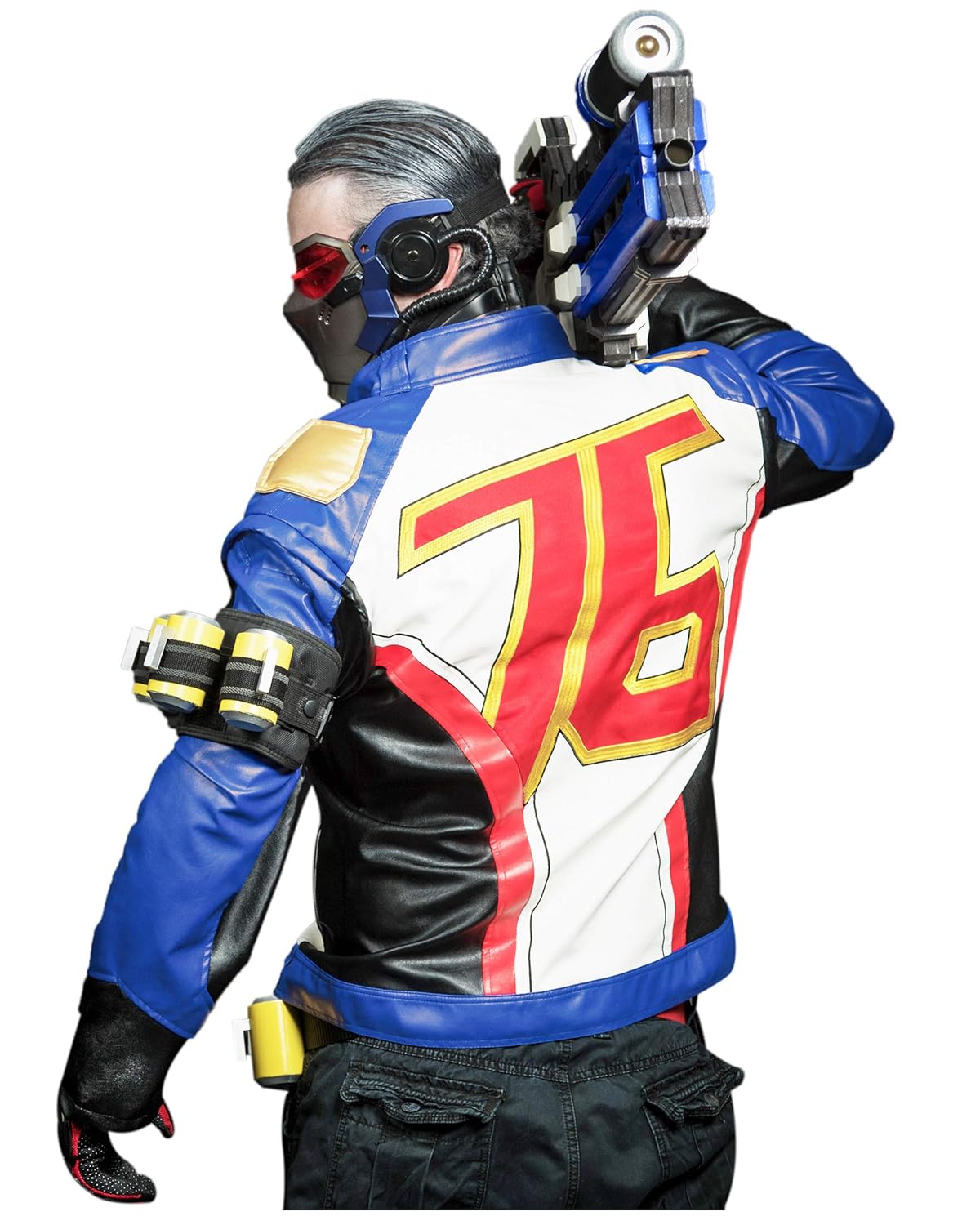 DAZCOS US Size PU Leather Soldier 76 Cosplay Jacket/Gloves