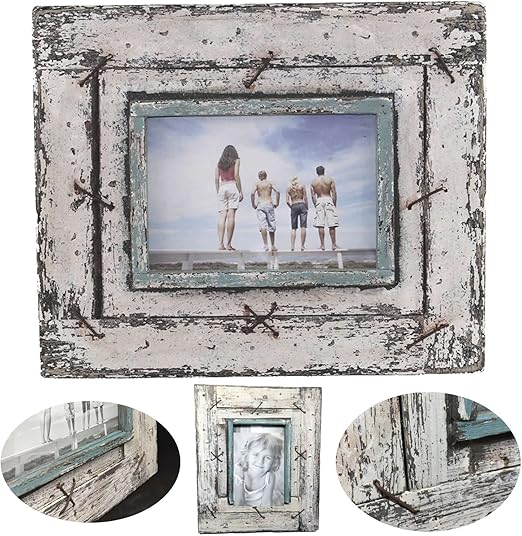 Lebenstil Xl Holz Bilderrahmen Fotorahmen Bildformat 10x15cm Retro Weiss Vintage Shabby 28x23x2cm Amazon De Kuche Haushalt