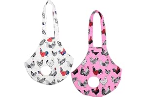 Cilkus 2 Pack Chicken Holder Bag – Chicken Carrier Sling with Handle, Catching Hand Bag for Hen Rooster Poultry Transport, Chicken Medic Bag for Traveling, Hiking, Driving (White+Pink(2Pcs))