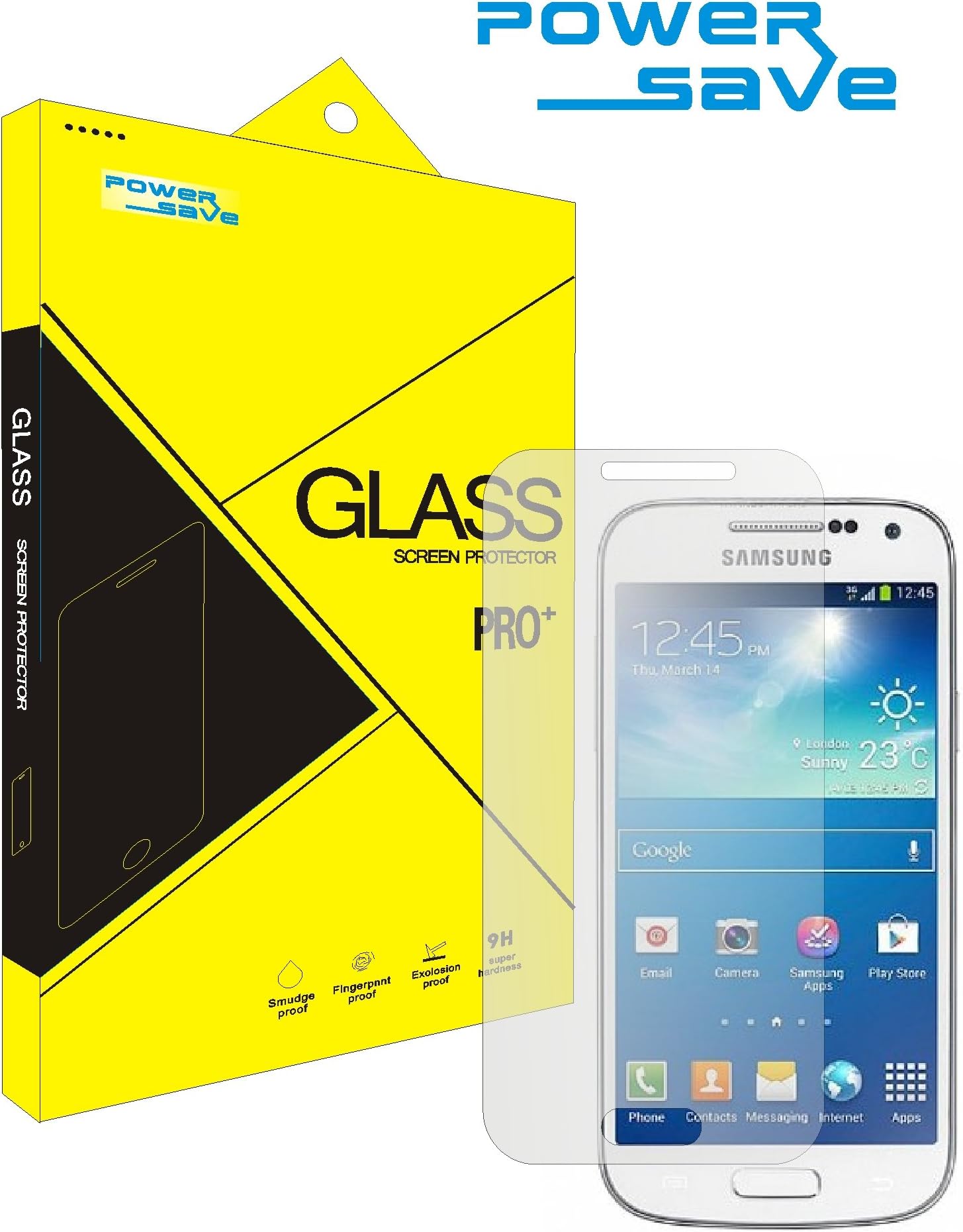 Samsung S4 Mini I9190 Glass Screen Protector, PowerSave 9H 0.33mm 2.5D Clear Slim and Lightweight Nano-tech Premium Tempered Glass Screen Protector for Samsung Galaxy S4 Mini I9190